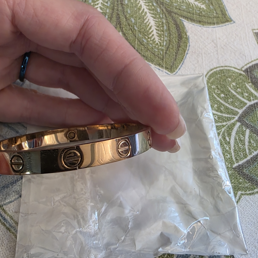 Gold Screw Bracelet Cuff for Women